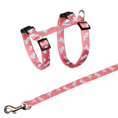 Foto van Trixie Kattentuig met riem doodshoofdmotief - 4 stuks