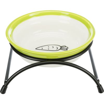 Foto van Trixie Voer/waterbak met houder keramiek/metaal - 3 stuks