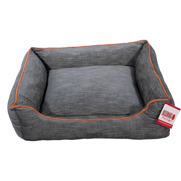 Foto van KONG Lounger Beds Large. Grijs met oranje lijn