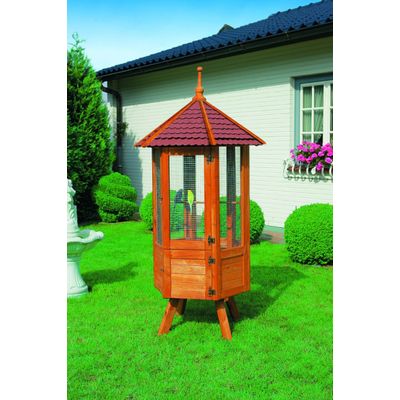 Foto van 6-hoekige Volière met bitumendak