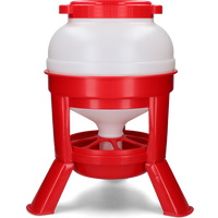 Pluimvee voertoren 20 l rood hopper op pootjes