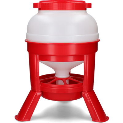Foto van Pluimvee voertoren 20 l rood hopper op pootjes