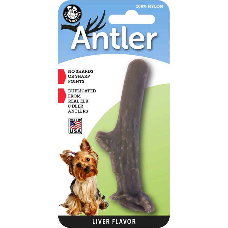 Foto van Pet Qwerks Nylon Liver Antler Small 10 cm