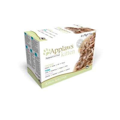 Foto van Applaws Kitten Natvoer Multipack 6 x 70 gr.