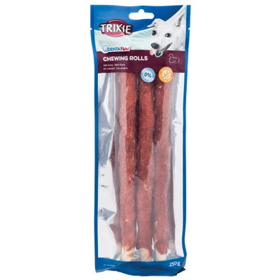 Foto van Trixie Denta Fun Duck Chewing Rolls - 6 stuks