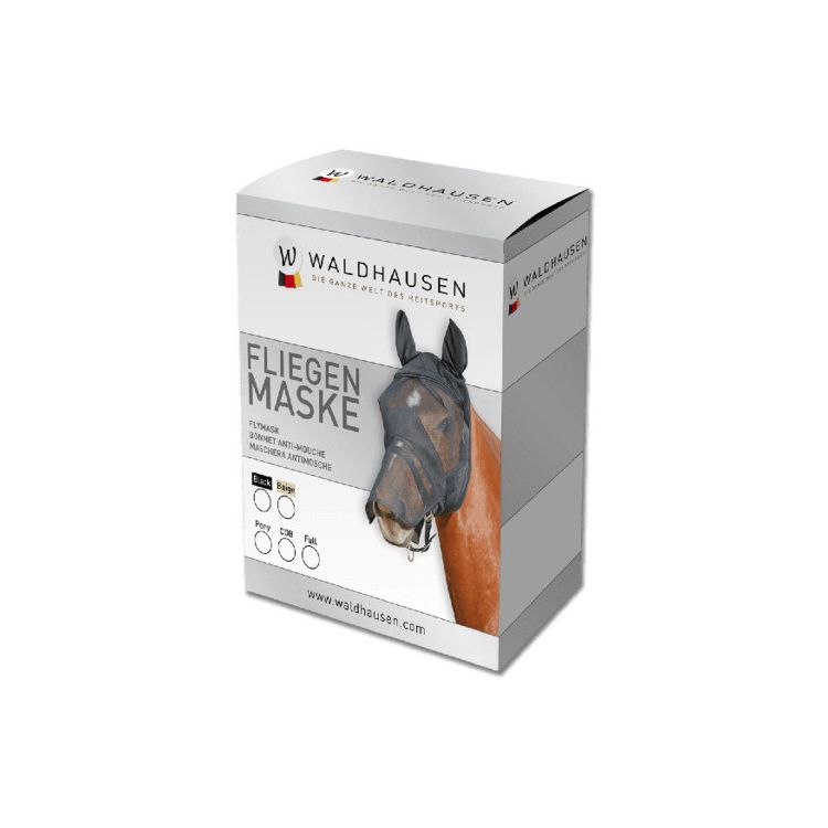 Waldhausen Luxe vliegenmasker met oren en neus Foto van Waldhausen Luxe vliegenmasker met oren en neus
