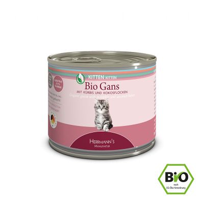 Foto van BIO SELECTION KITTEN Goose with Courgette 200 gr.