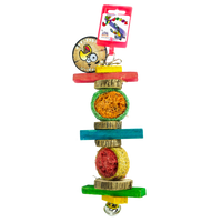 Birrdeeez Papegaai speelgoed rondhout/zaad Small