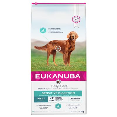 Eukanuba Daily Care Adult Sensitive Digestion Foto van Eukanuba Daily Care Adult Sensitive Digestion