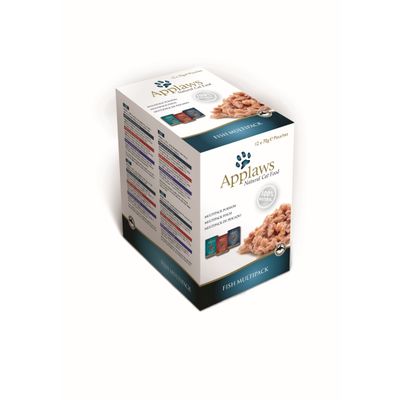 Foto van Applaws Kattenvoer Quick Serve Fish Selection 12 x 70 gr.