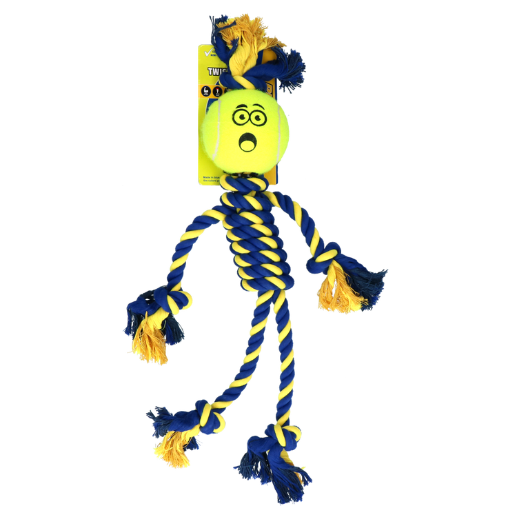 Foto van Braide Rope Giant Rasta Man met 10cm Tennis Ball