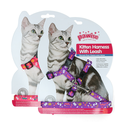 Foto van Pawise Kitten Harness Leash-Pink/Purple