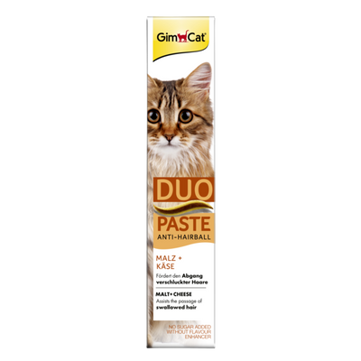 GimCat Duo Pasta Anti-Hairball mout + kaas 50 g Foto van GimCat Duo Pasta Anti-Hairball mout + kaas 50 g
