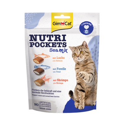 GimCat Nutri Pockets Sea Mix 150 g Foto van GimCat Nutri Pockets Sea Mix 150 g