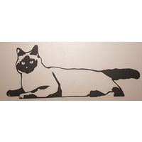 Liggende Kat Cortenstaal Zwart