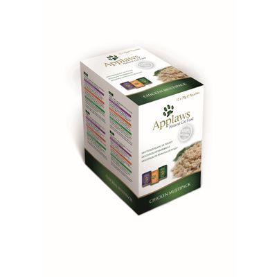 Foto van Applaws Kattenvoer Quick Serve Kip Selection 12 x 70 gr.