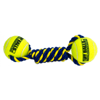 Knotted Cotton Rope Bumper 23 cm with 2 Tuff Balls (6 cm)