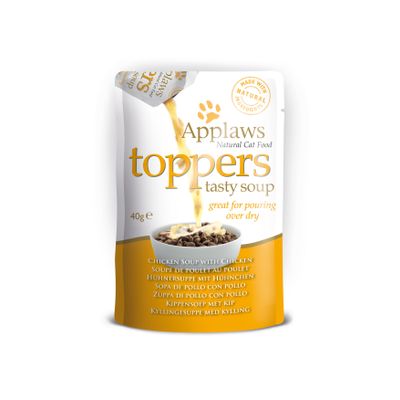 Foto van Applaws Kattenvoer TOPPER Kip in Kip Soup 3 x 40 gr.