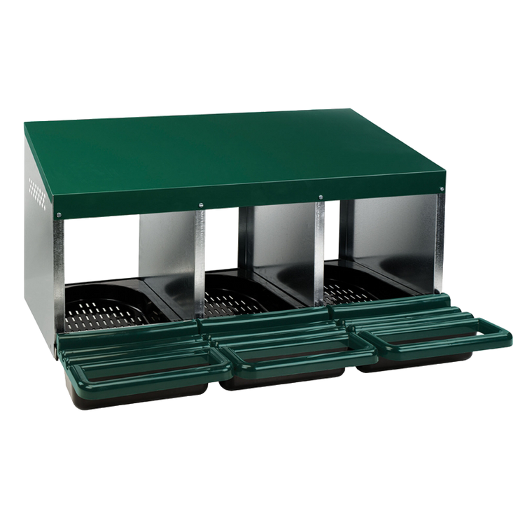 Foto van Pluimvee met 3 x legnest met plastic vloer