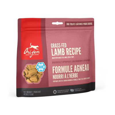 Orijen FREEZE-DRIED TREATS Dog Grass-Fed Lamb 42.5 gr. Foto van Orijen FREEZE-DRIED TREATS Dog Grass-Fed Lamb 42.5 gr.