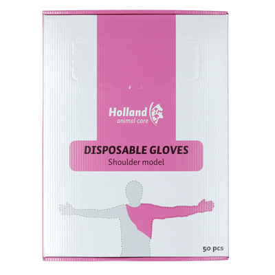 Foto van Wegwerp handschoen Schoudermodel roze