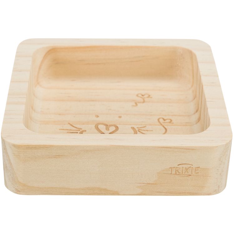 Trixie Voer/waterbak hout - 4 stuks Foto van Trixie Voer/waterbak hout - 4 stuks