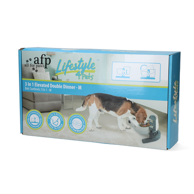 Foto van AFP Lifestyle 4 Pet-3 In 1 Elevated Double Dinner - M
