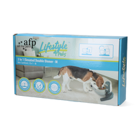 AFP Lifestyle 4 Pet-3 In 1 Elevated Double Dinner - M