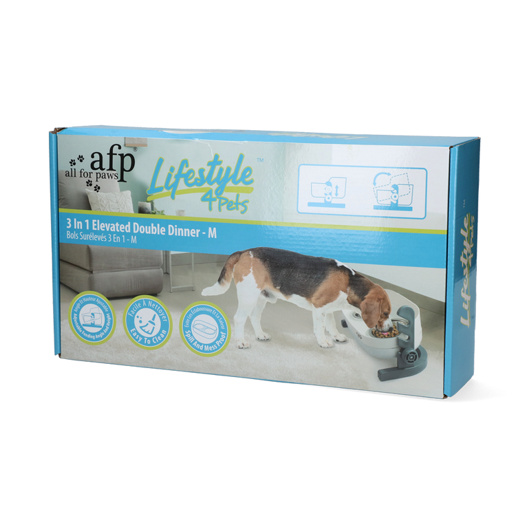 Foto van AFP Lifestyle 4 Pet-3 In 1 Elevated Double Dinner - M