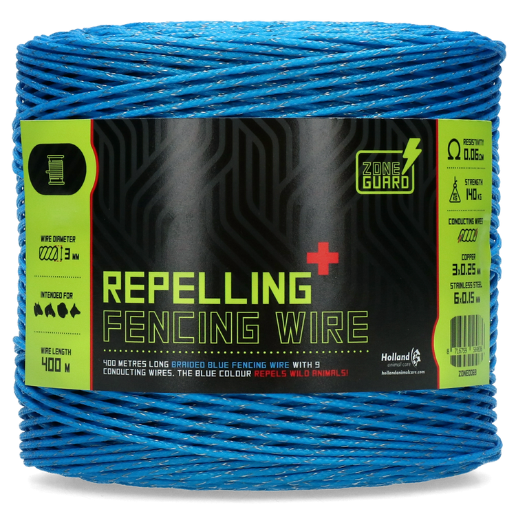 Foto van ZoneGuard 3 mm afwerend afrasteringsdraad blauw 400 m