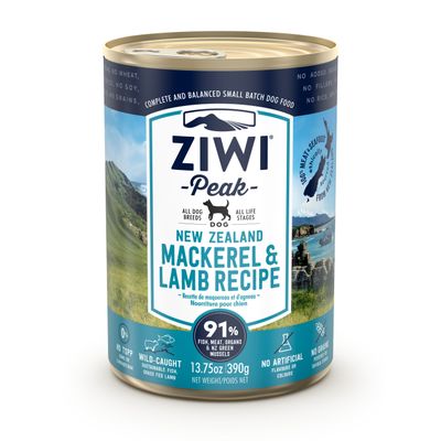 Foto van ZIWI Peak Dog Cans Mackerel & Lamb 390 gr.