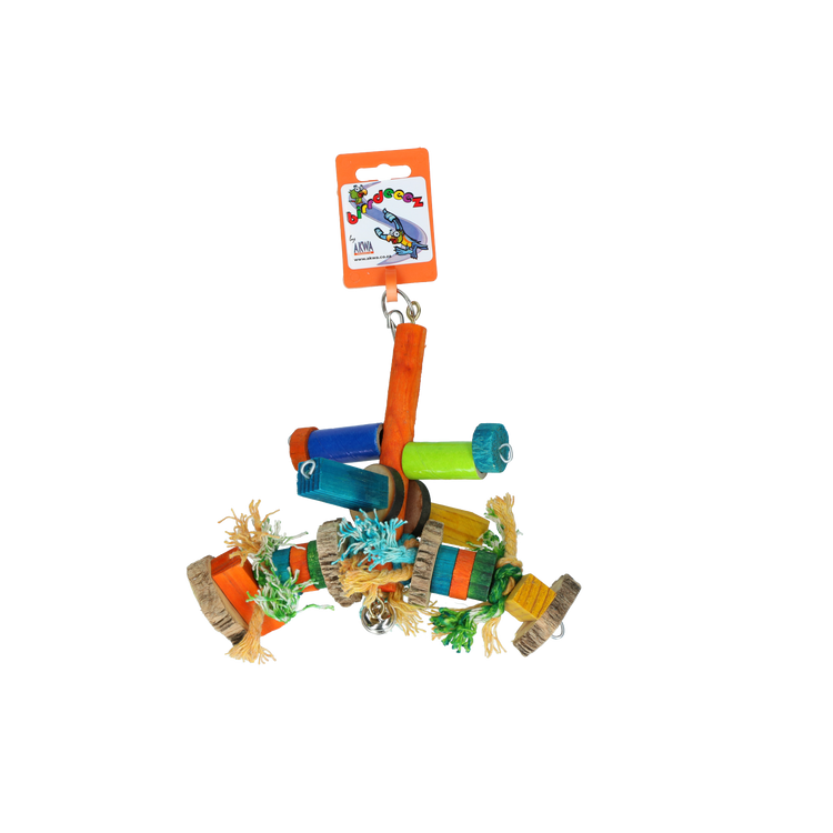 Foto van Birrdeeez Bird Toy Small Wood Rope BT-014