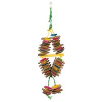 Trixie Speelgoed aan sisalkoord met karton hout kleurig - 3 stuks