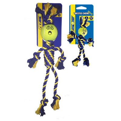 Foto van Braided Cotton Rope Rasta 49 cm Man with Tuff Ball (6 cm)