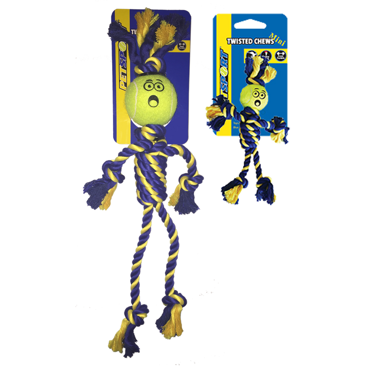 Foto van Braided Cotton Rope Rasta 49 cm Man with Tuff Ball (6 cm)