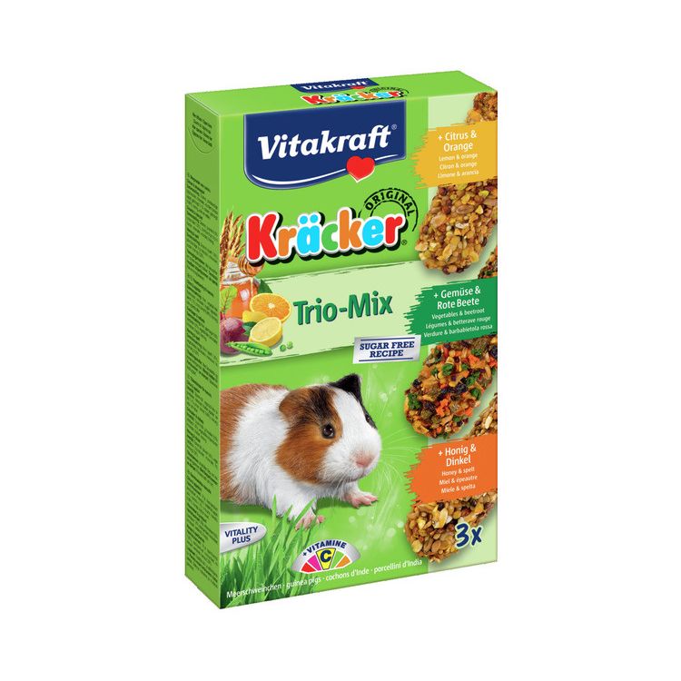 Foto van Vitakraft Cavia kracker 3in1 ho/gr/ci