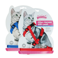 Pawise Kitten Harness Leash-Red/Blue