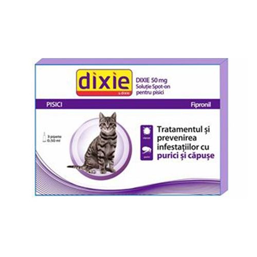 Solutie antiparazitara, Dixie Spot On Cat, 0.5 ml x 30 buc