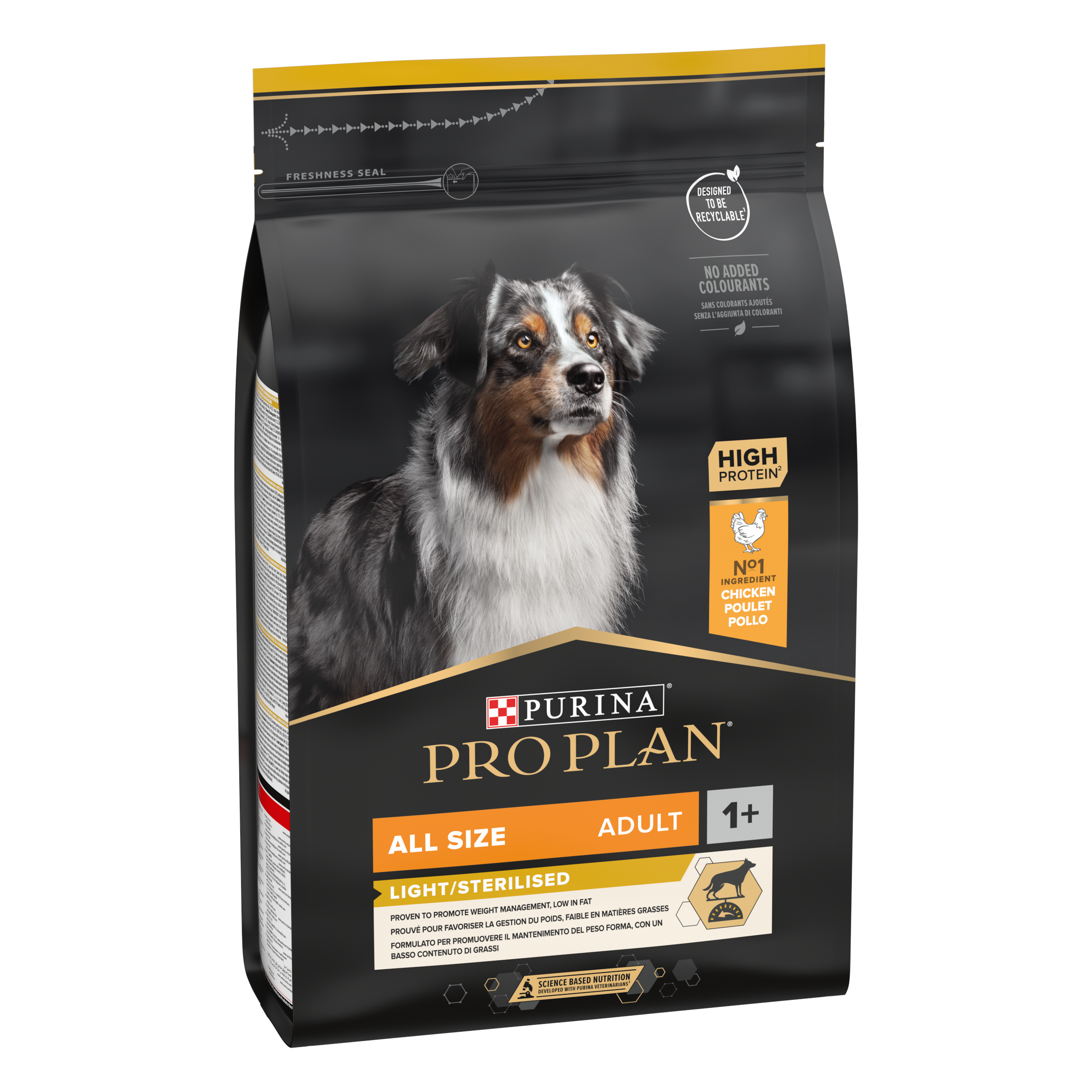 PURINA PRO PLAN ADULT Light Sterilised, Toate Taliile, Pui, 3 kg