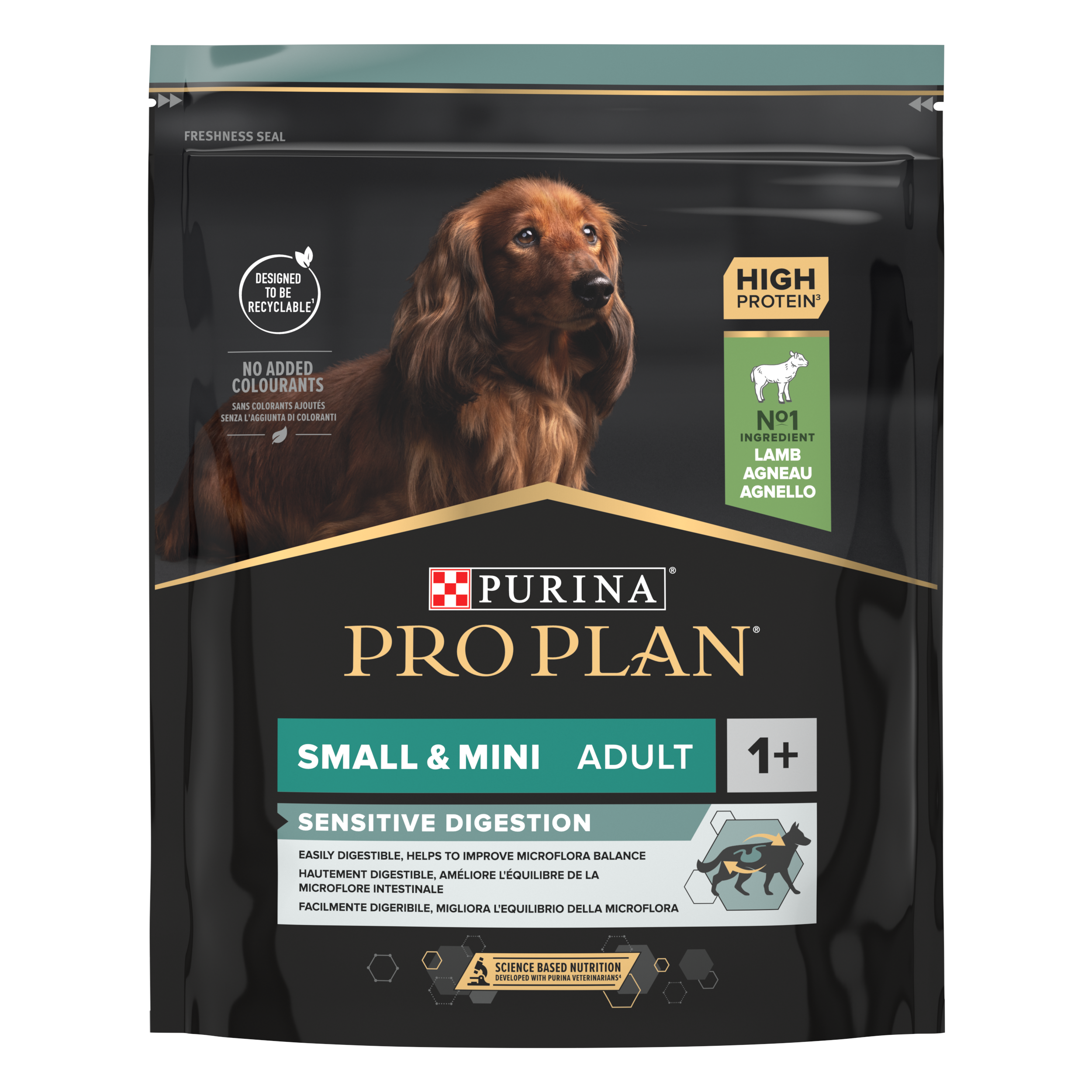 PURINA PRO PLAN ADULT Sensitive Digestion, Talie Mică și Foarte Mică, Miel, 700 g