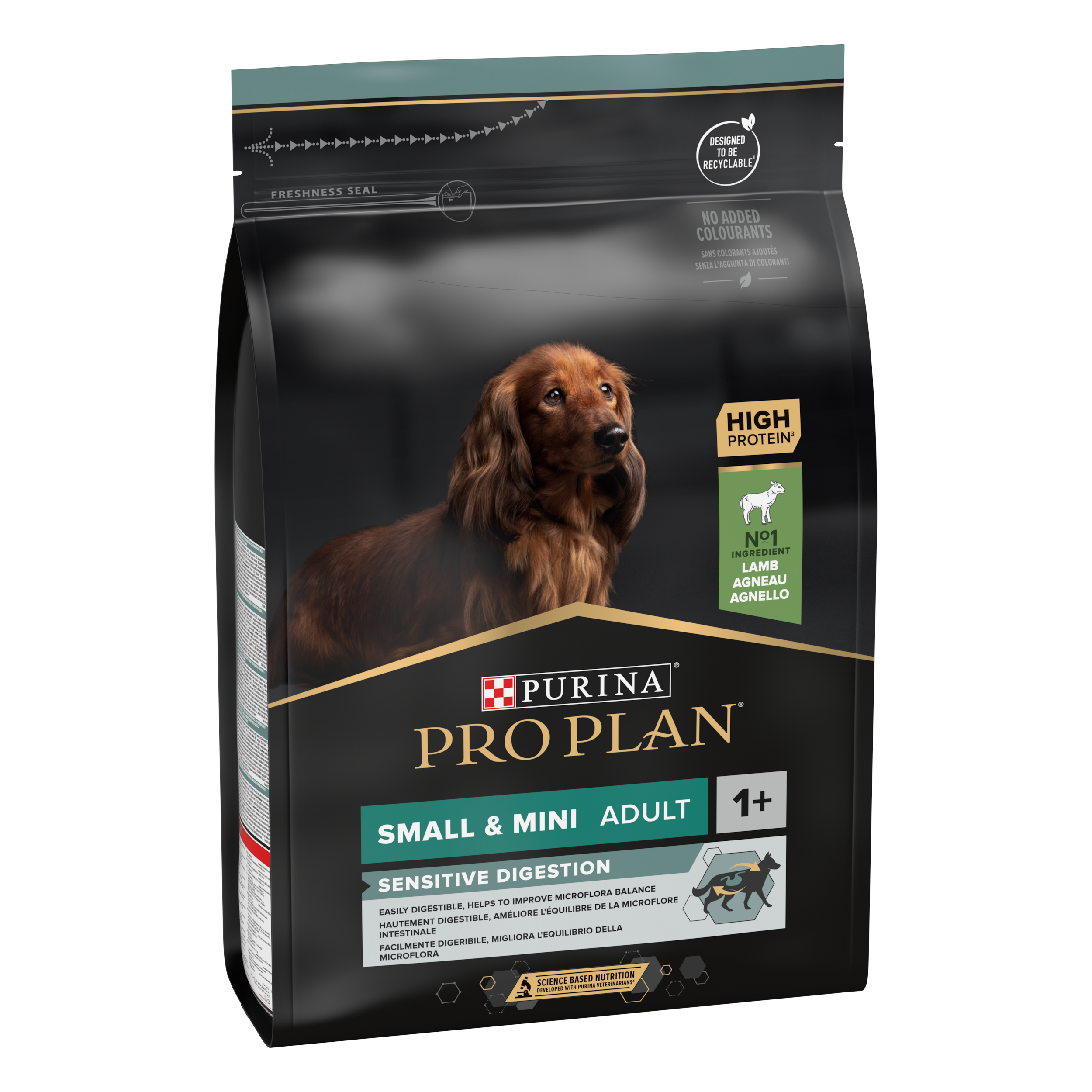 PURINA PRO PLAN ADULT Sensitive Digestion, Talie Mică și Foarte Mică, Miel, 3 kg