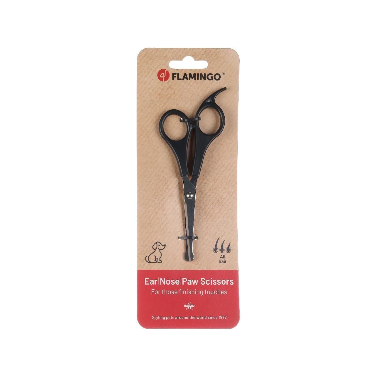 Flamingo Foarfeca Boanta pentru Parul din Urechi/ Nas/ Labute, Caini, 15 cm
