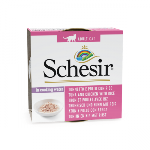 Schesir Cat Tuna and Chicken with Rice, conserva, 85 g