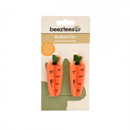 Jucarie Din Lemn Pentru Rozatoare, Beeztees Morcov, 2 Buc/ 8 Cm