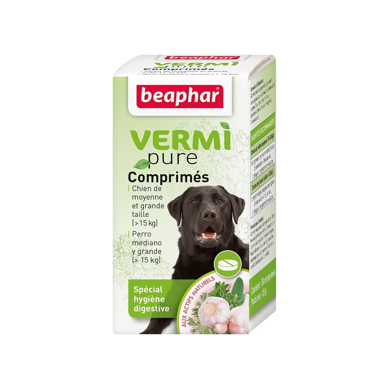 Tablete Digestive Antiparazitare Beaphar Vermipure Dog L, >15kg, 50 tablete