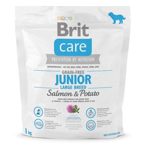 Brit Care Grain-free Junior Large Breed Salmon and Potato, 1 kg and imagine 2022