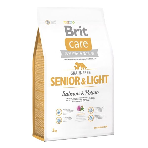 Brit Care Grain-free Senior and Light Salmon and Potato, 3 kg