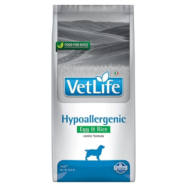 Vet Life Natural Diet Dog Hypoallergenic Egg and Rice, 12 kg and imagine 2022