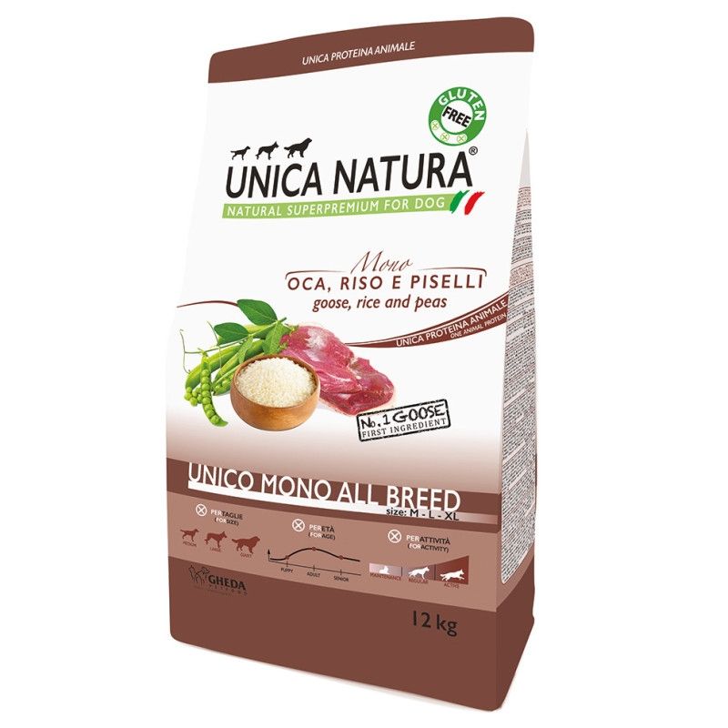 Hrana Uscata Natura Unica Caini Toate Taliile Mono cu Gasca, 12 kg