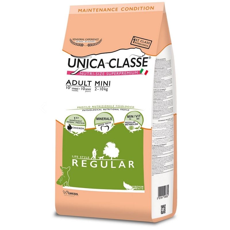 Hrana uscata Unica Classe caine Adult Mini Regular cu Pui, 2 kg